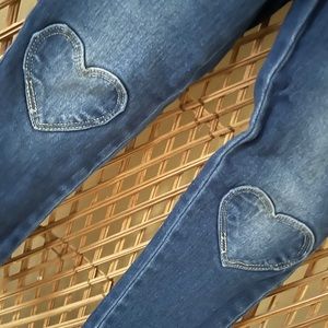 PINK LATTE | girls jeans heart patched knee